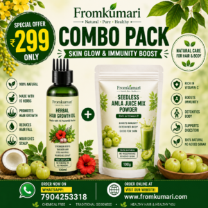 Hair Growth Oil and Seedless Amla Juice mix powder combo
